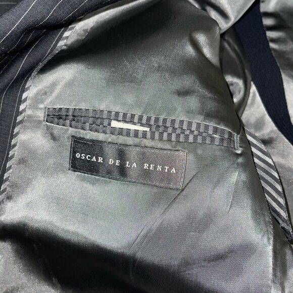 Oscar De La Renta 48 R Mens Pinstripe Soft Sport Coat Jacket 100.% Wool. - Picture 7 of 13